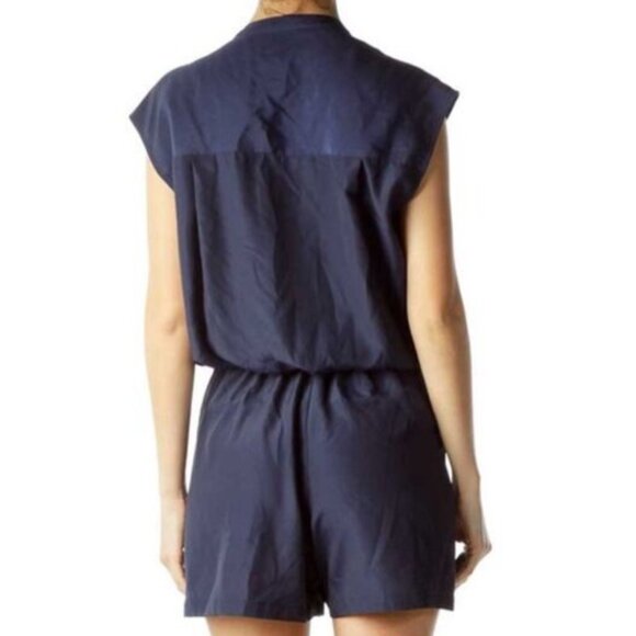 Women's‎ J. CREW Wrap-front Romper Navy Blue Shorts- Size 14 - Picture 2 of 11